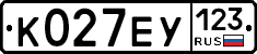К027ЕУ123 - 