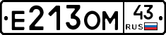 Е213ОМ43 - 