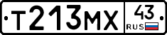 Т213МХ43 - 