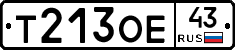 Т213ОЕ43 - 