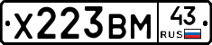 Х223ВМ43 - 