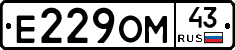 Е229ОМ43 - 