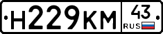 Н229КМ43 - 