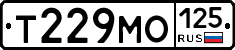 Т229МО125 - 