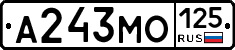 А243МО125 - 