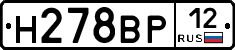 Н278ВР12 - 