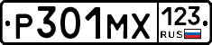 Р301МХ123 - 