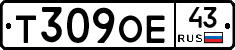 Т309ОЕ43 - 