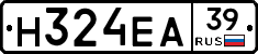 Н324ЕА39 - 