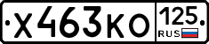 Х463КО125 - 