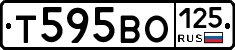 Т595ВО125 - 