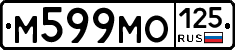 М599МО125 - 
