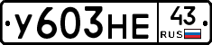 У603НЕ43 - 