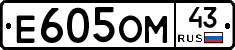 Е605ОМ43 - 