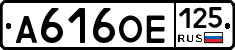 А616ОЕ125 - 