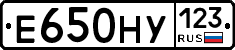 Е650НУ123 - 