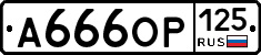 А666ОР125 - 