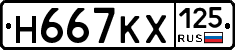 Н667КХ125 - 