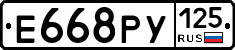 Е668РУ125 - 