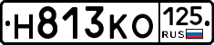 Н813КО125 - 