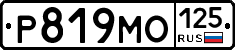 Р819МО125 - 