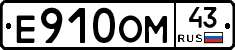 Е910ОМ43 - 
