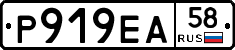 Р919ЕА58 - 