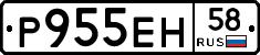 Р955ЕН58 - 