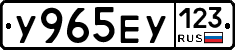 У965ЕУ123 - 