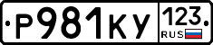 Р981КУ123 - 